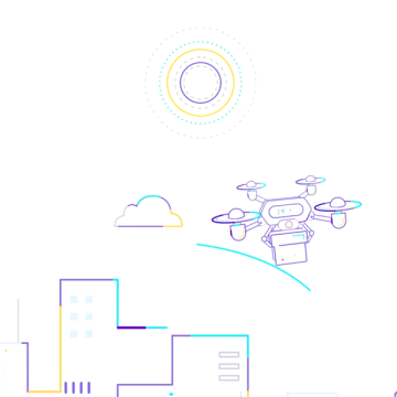 迅蚁无人机物流，线条数字化MG动画